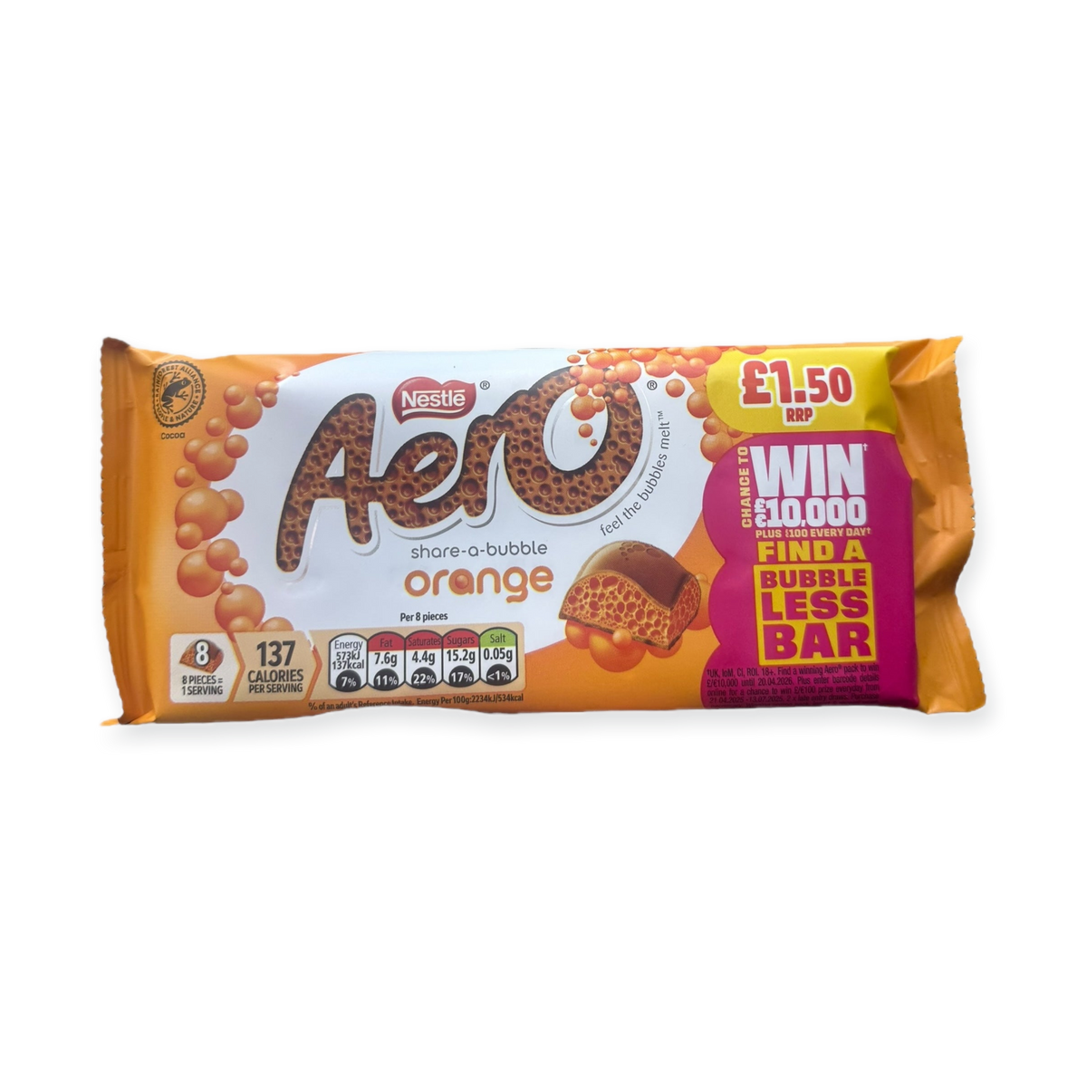 Nestle Aero Chocolate Bar – Orange