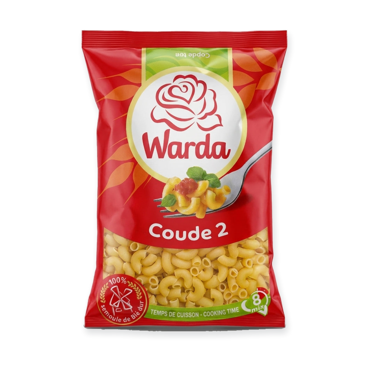 Warda Coude 2 Elbow Pasta 500g - 100% Tunisian Durum Wheat