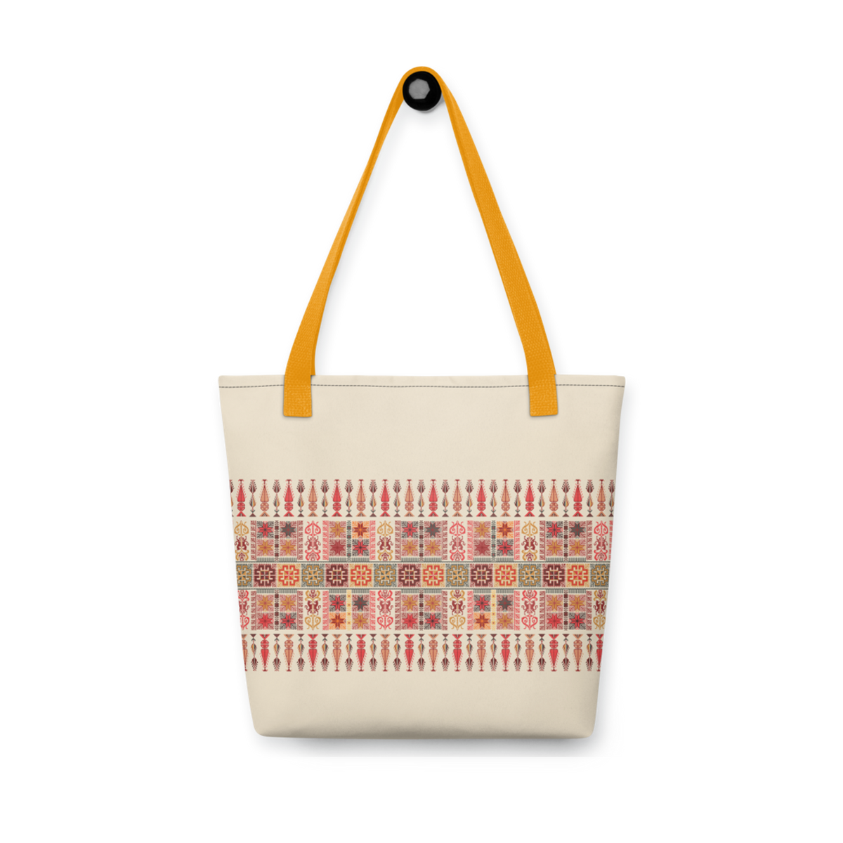 Spacious Tote Bag – Colorful Art Pattern, 15" x 15"