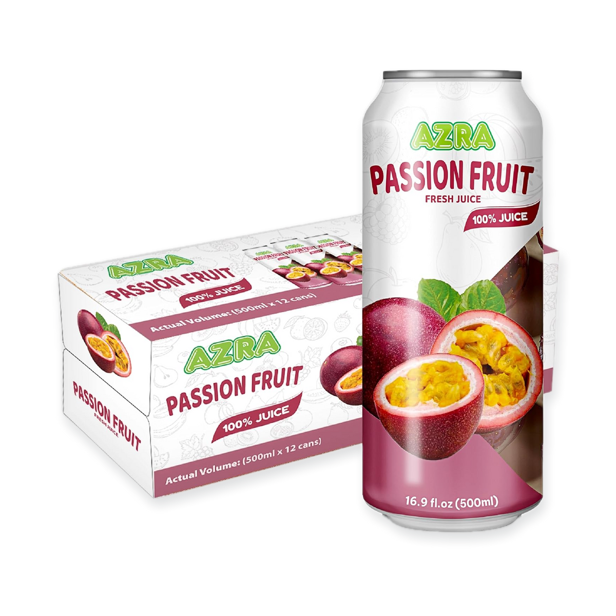 AZRA 100% Juice – 500ml Cans, Zero Sugar Beverages for  Kids & Adults