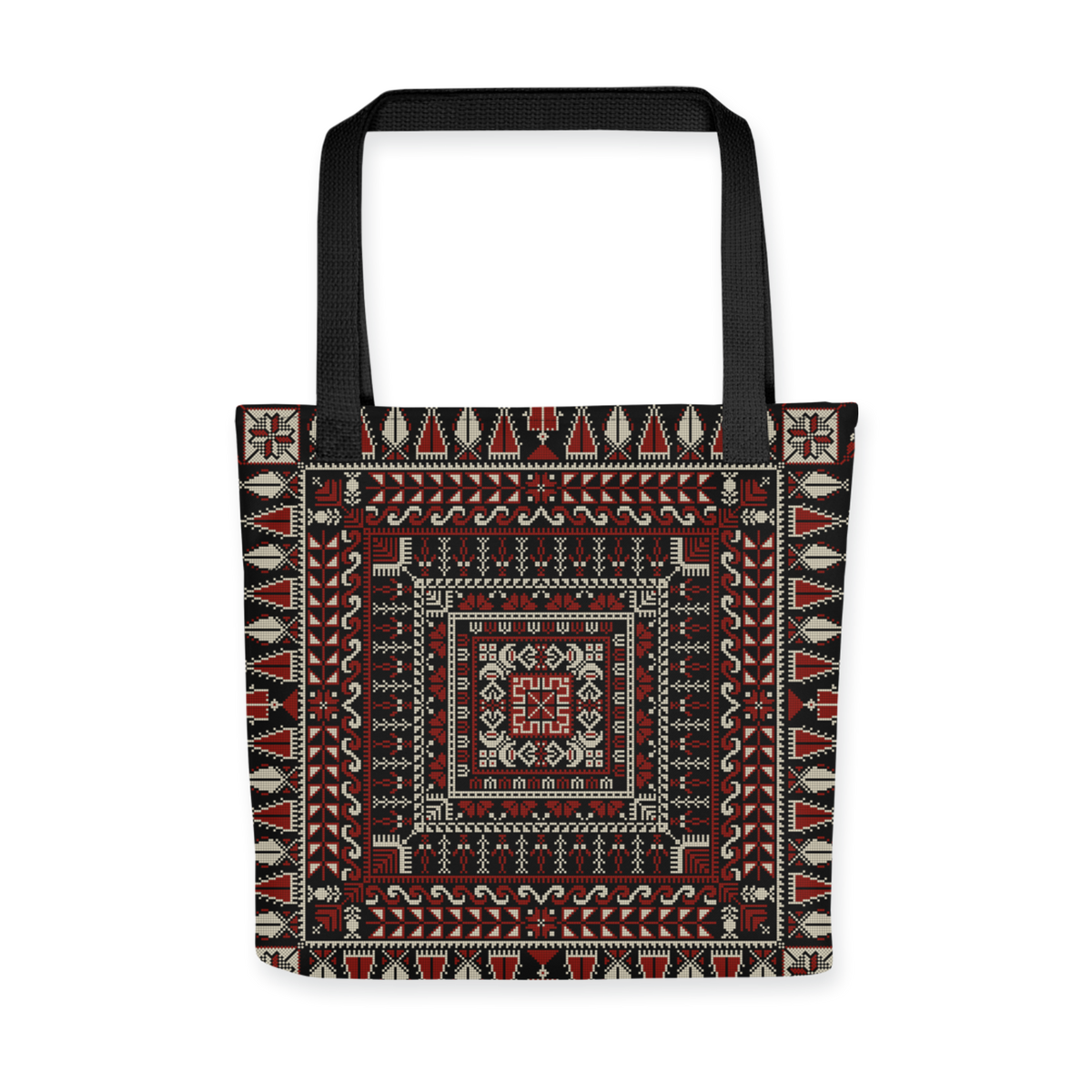 Spacious Tote Bag – Black Art Pattern