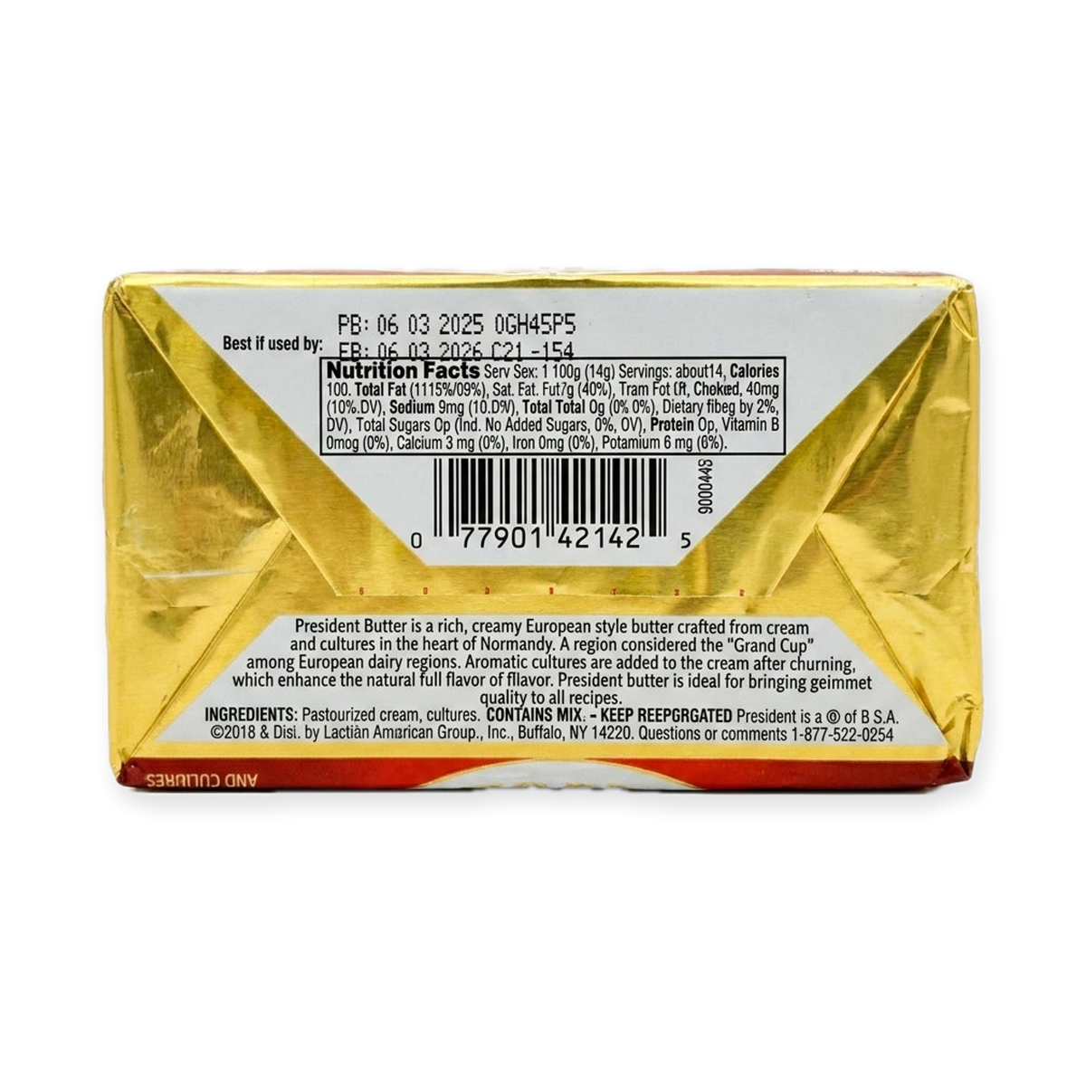 President Unsalted Butter 7oz (198g) - French Cultured Cream Butter