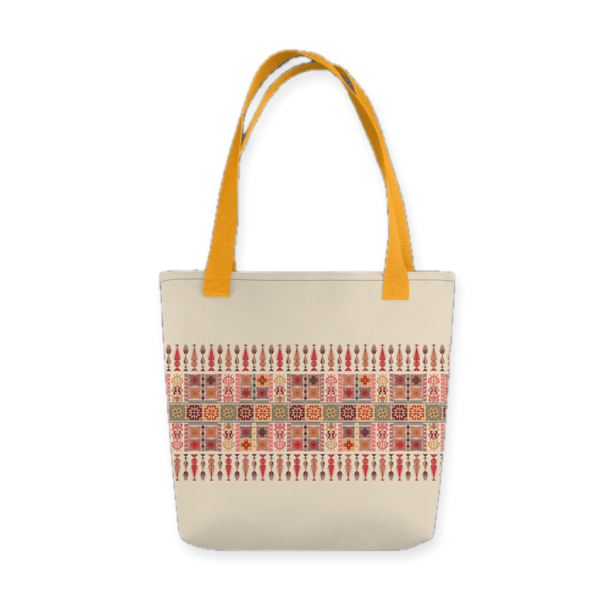 Spacious Tote Bag – Colorful Art Pattern, 15" x 15"