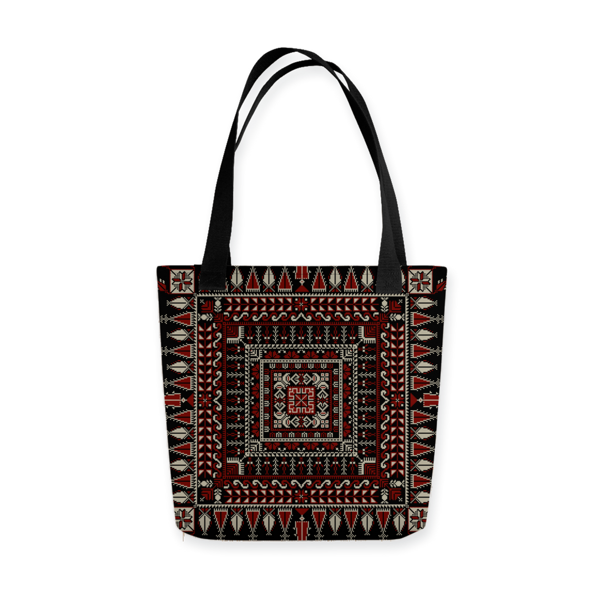 Spacious Tote Bag – Black Art Pattern