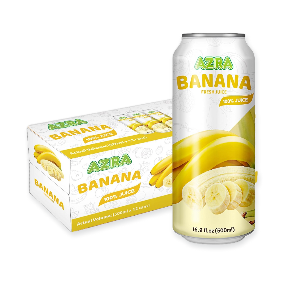 AZRA 100% Juice – 500ml Cans, Zero Sugar Beverages for  Kids & Adults