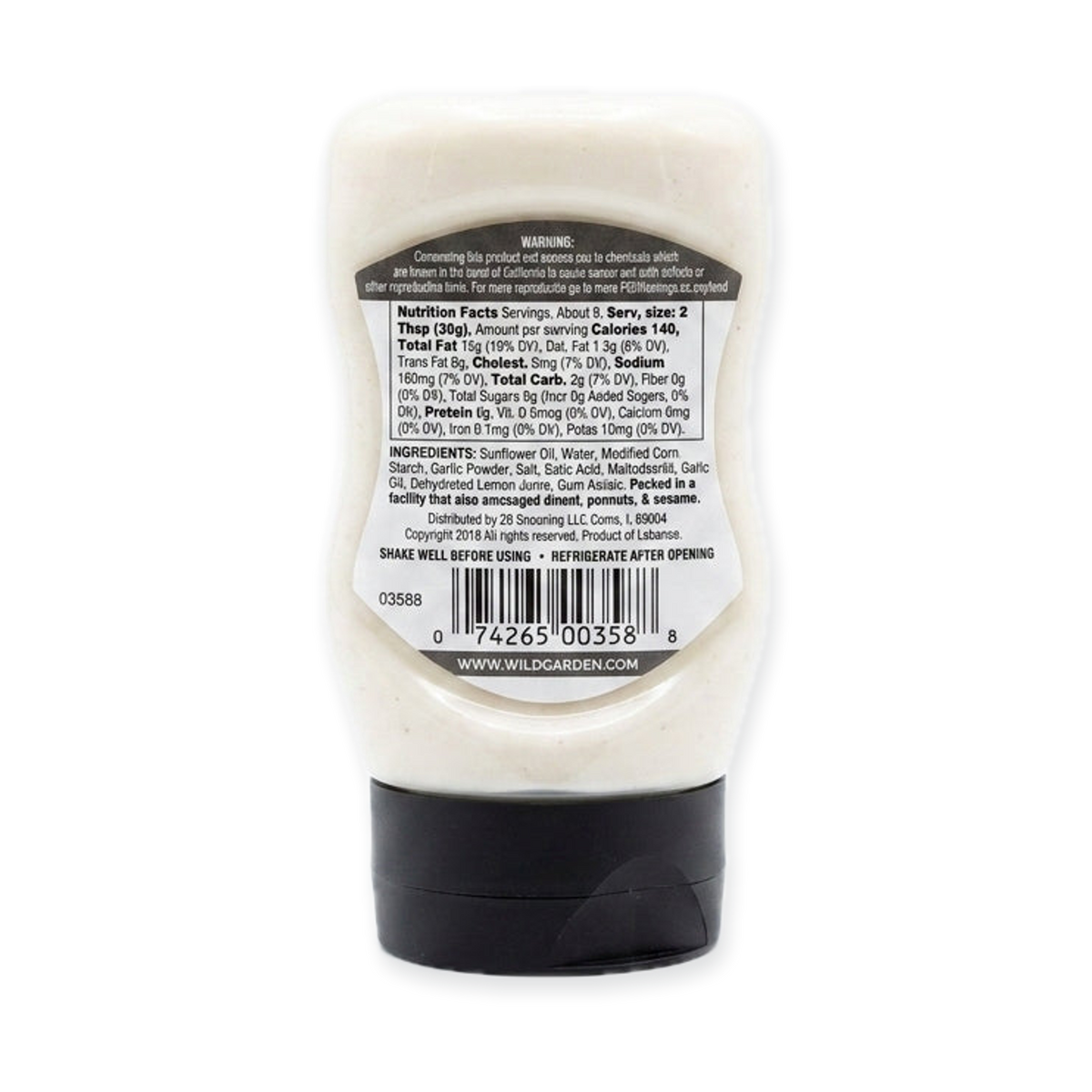 Wild Garden Toum Spread & Sauce 9.3 oz - Garlic Aioli