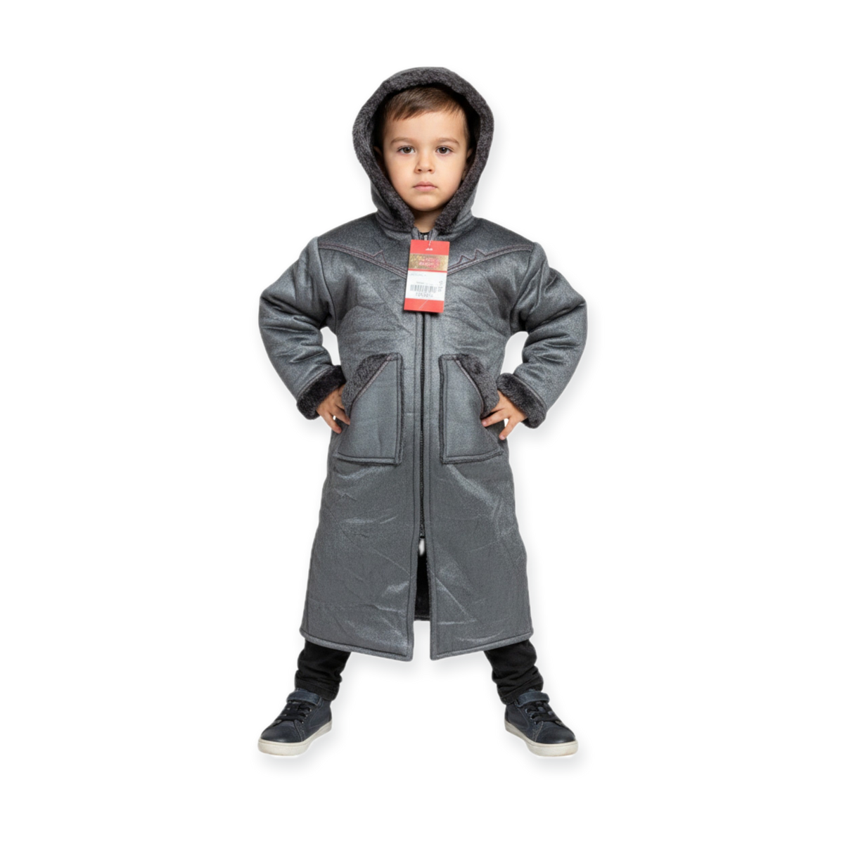 Kids Winter Fur Coat – Hooded & Stylish for 3-4 Year Olds, Warm Faux Fur Outerwear