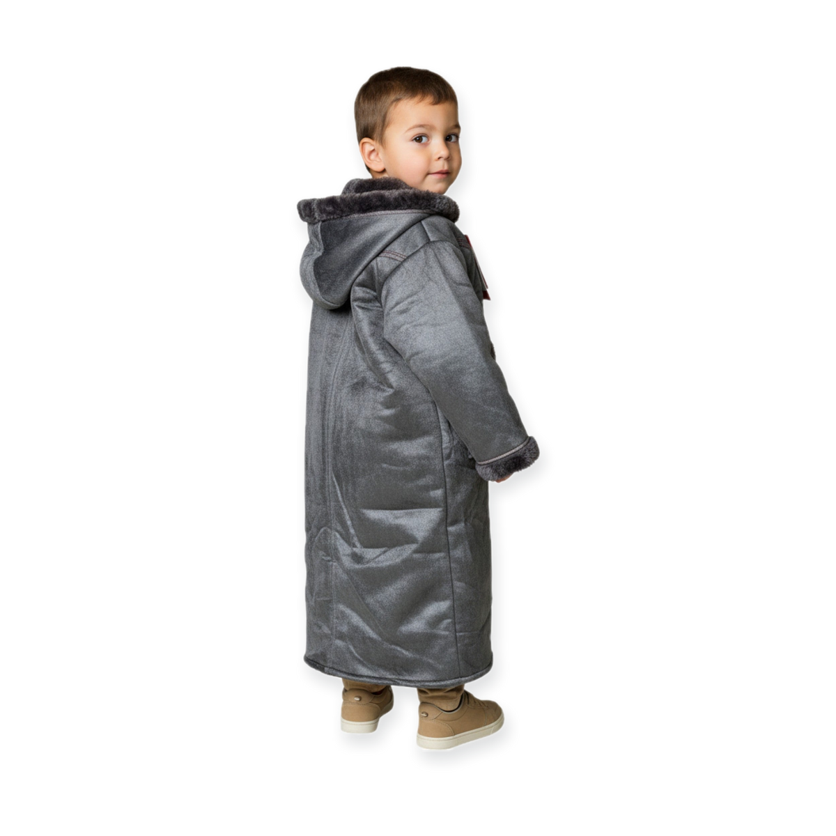 Kids Winter Fur Coat – Hooded & Stylish for 3-4 Year Olds, Warm Faux Fur Outerwear