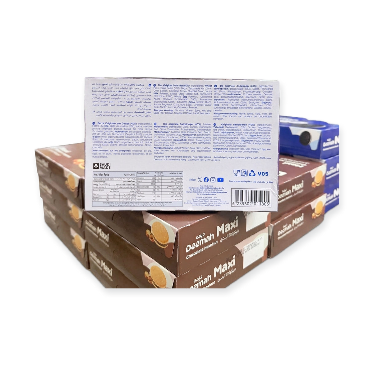 Deemah Original Date Bar 15 Packets - Biscuit Filled with Date Fruit
