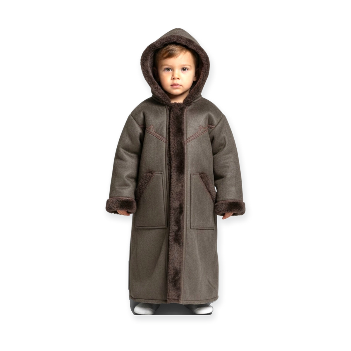 Cozy Kids Hooded Fur Coat – 2-3y Old, Soft Warm Material, Durable & Easy to Wear