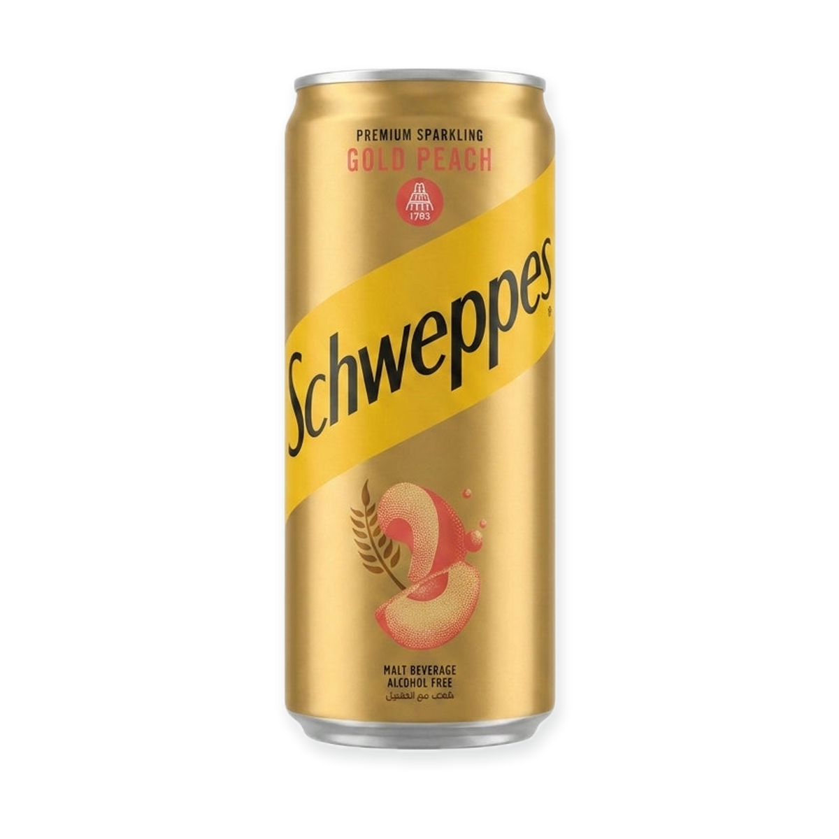 Schweppes Gold Peach 250ml - Premium Sparkling Malt Beverage