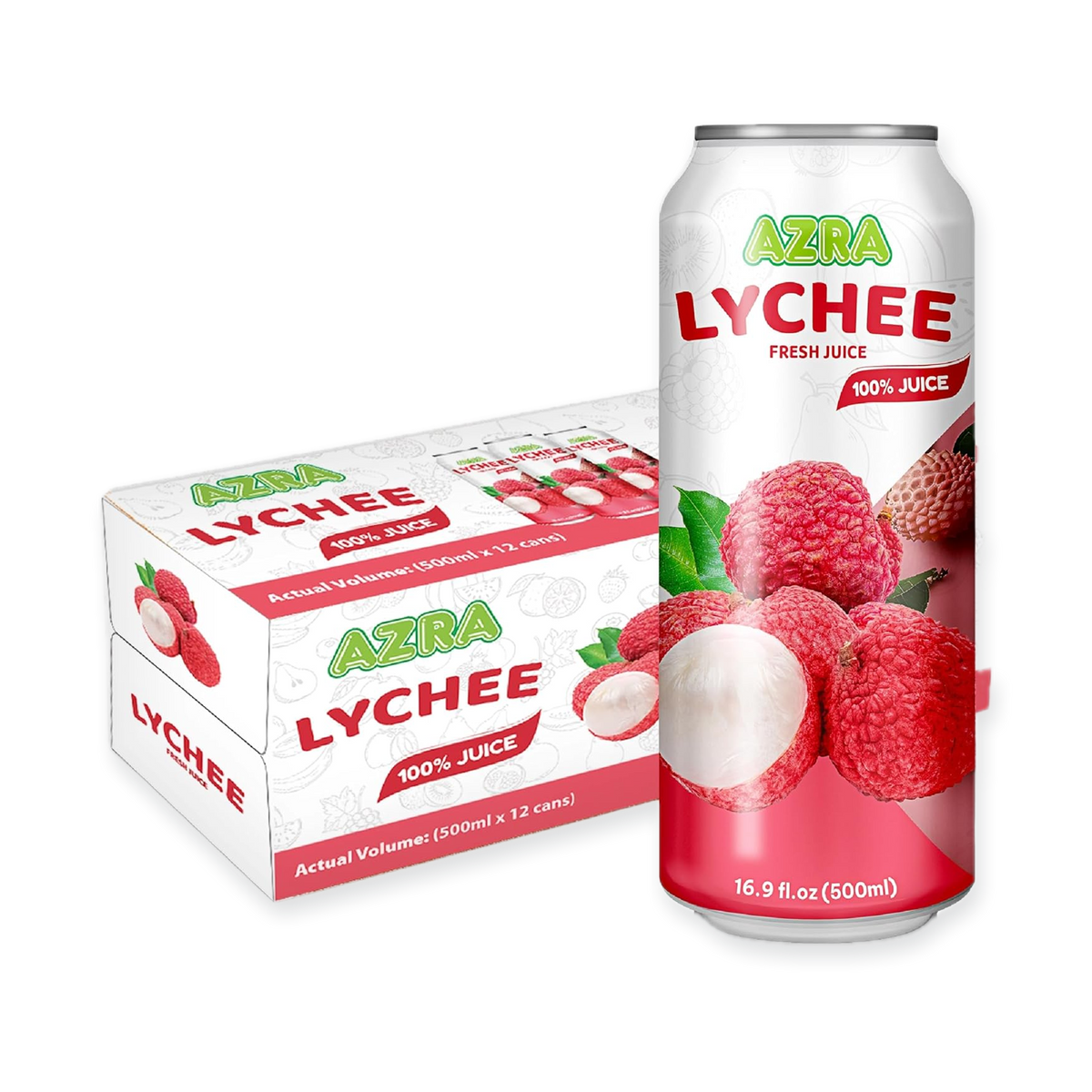 AZRA 100% Juice – 500ml Cans, Zero Sugar Beverages for  Kids & Adults