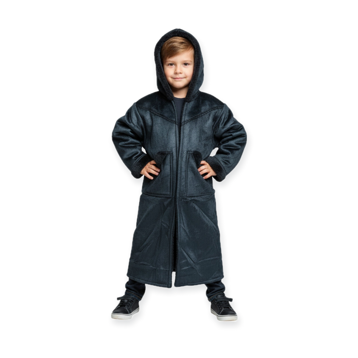 Kids Winter Fur Coat – Hooded & Stylish for 3-4 Year Olds, Warm Faux Fur Outerwear