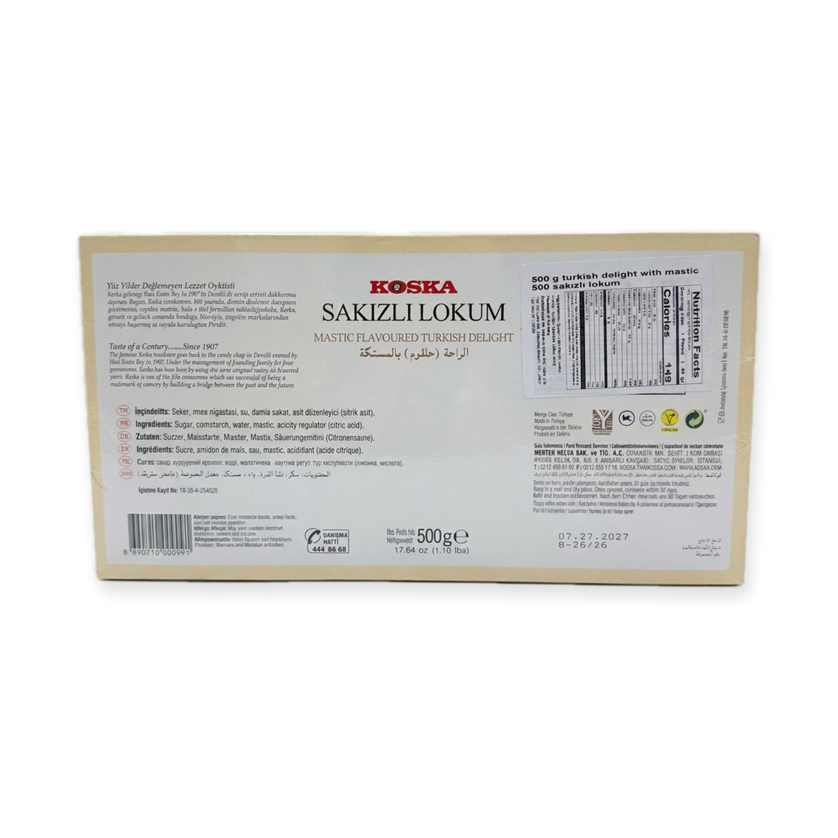 Koska Sakizli Lokum 500g - Mastic Flavoured Turkish Delight