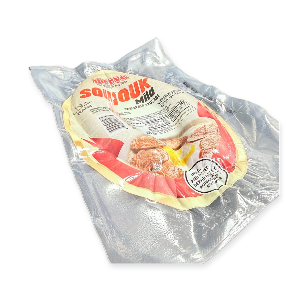 Merve Soujouk Mild Dried Beef Sausage 16 oz - Halal Turkish Sujuk
