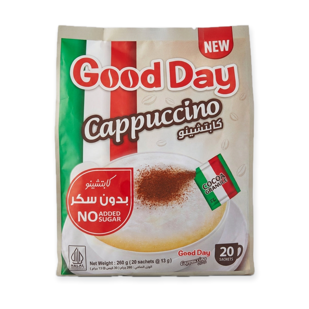 Good Day Cappuccino No Added Sugar 260g - Italian Style Coffee Mix