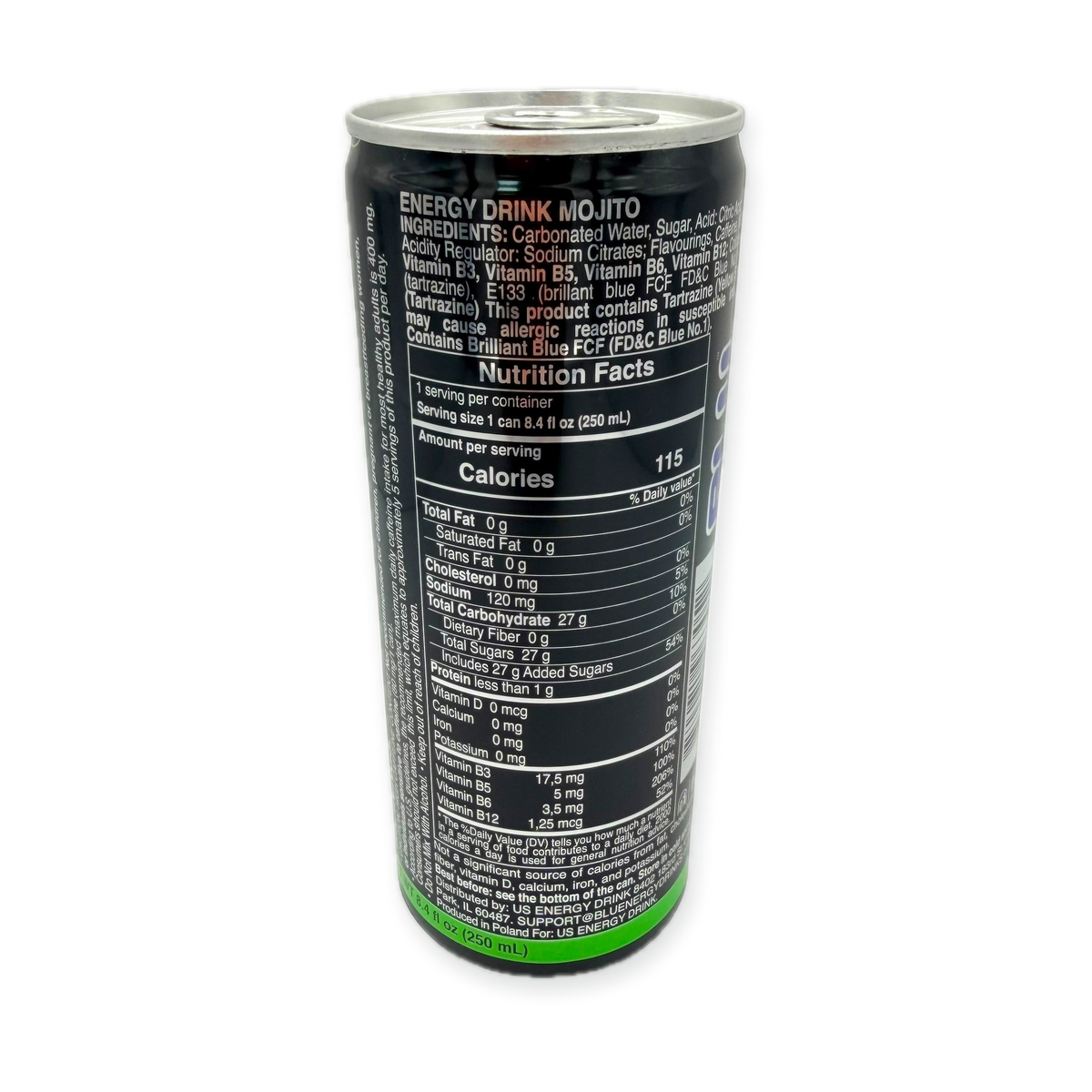 BLU Mojito Energy Drink 250ml Can