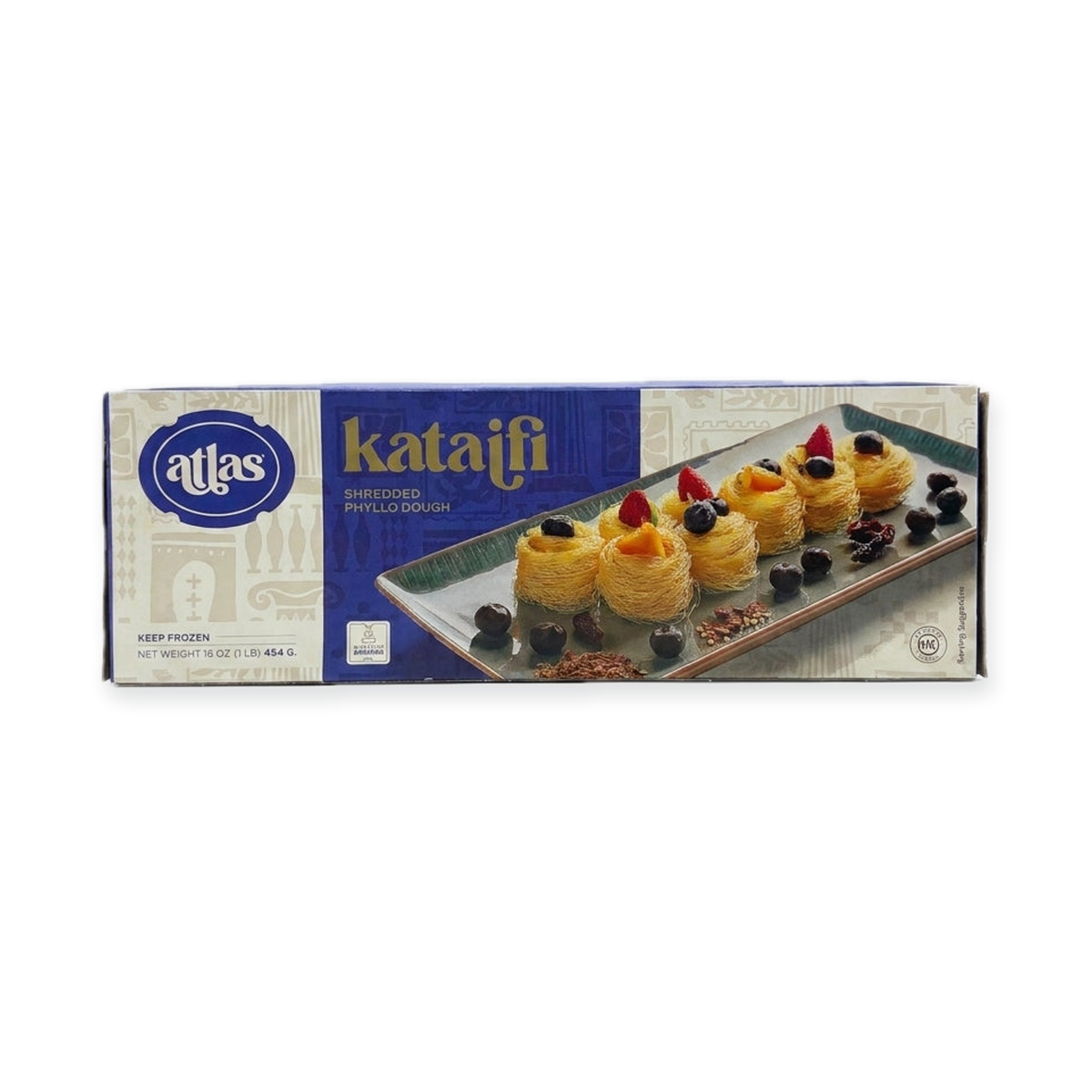 Atlas Kataifi Shredded Phyllo Dough 16 oz - Premium Frozen Pastry