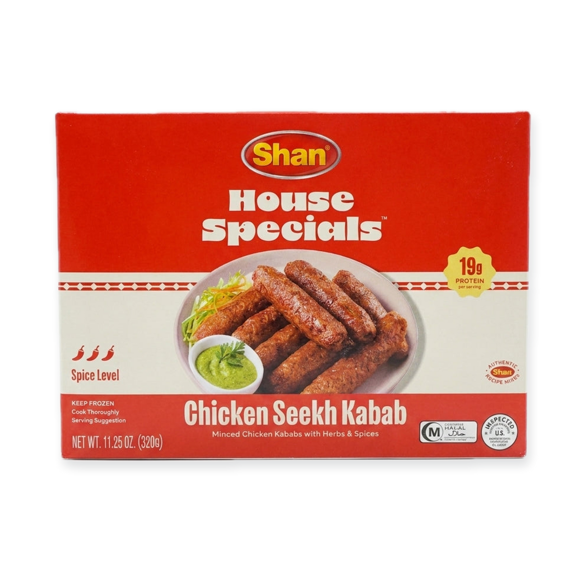 Shan Chicken Seekh Kabab 11.25 oz - House Specials Frozen Kababs