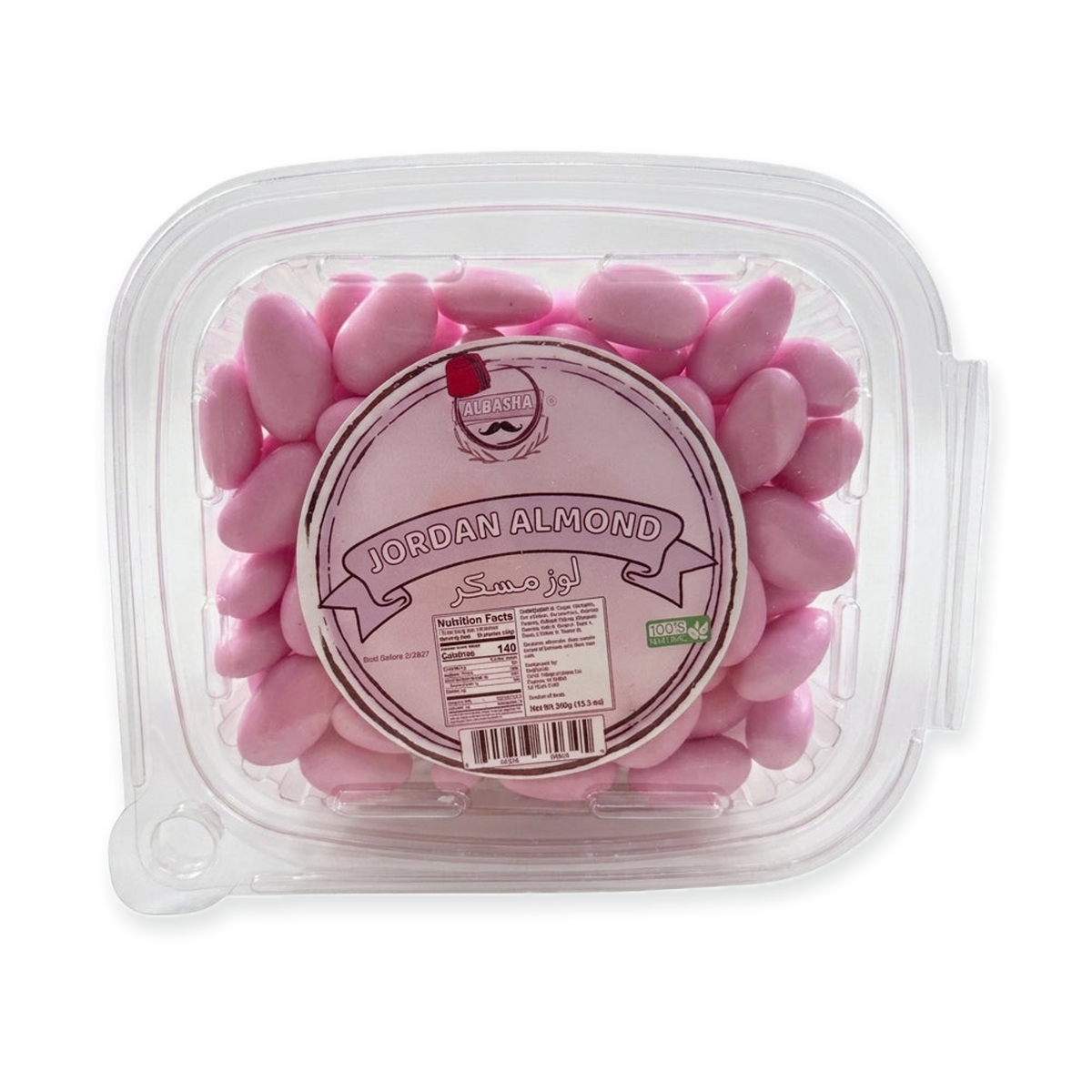 AlBasha Jordan Almond 300g - Premium Pink Candy Coated Almonds