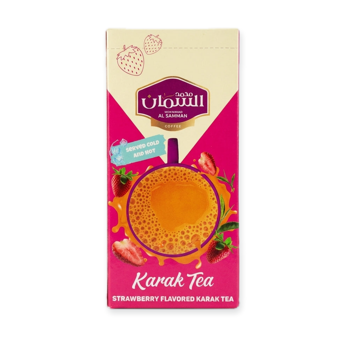 Al-Samman Strawberry Karak Tea 10 Sachets - Authentic Middle Eastern Tea