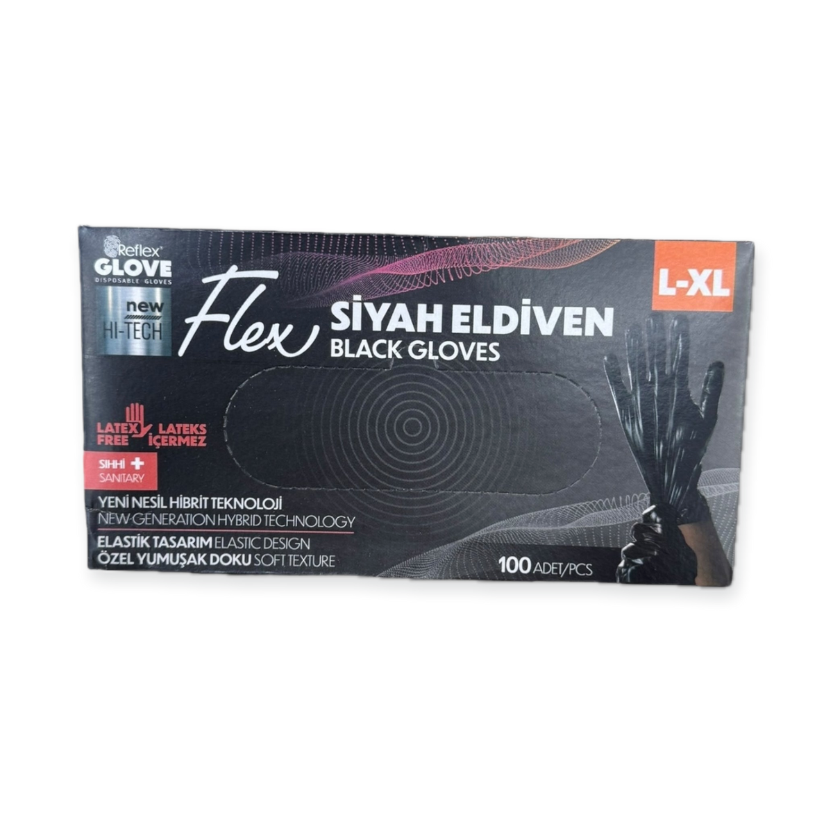 Top Notch Flex Black Gloves (L, XL) – 100 Pack