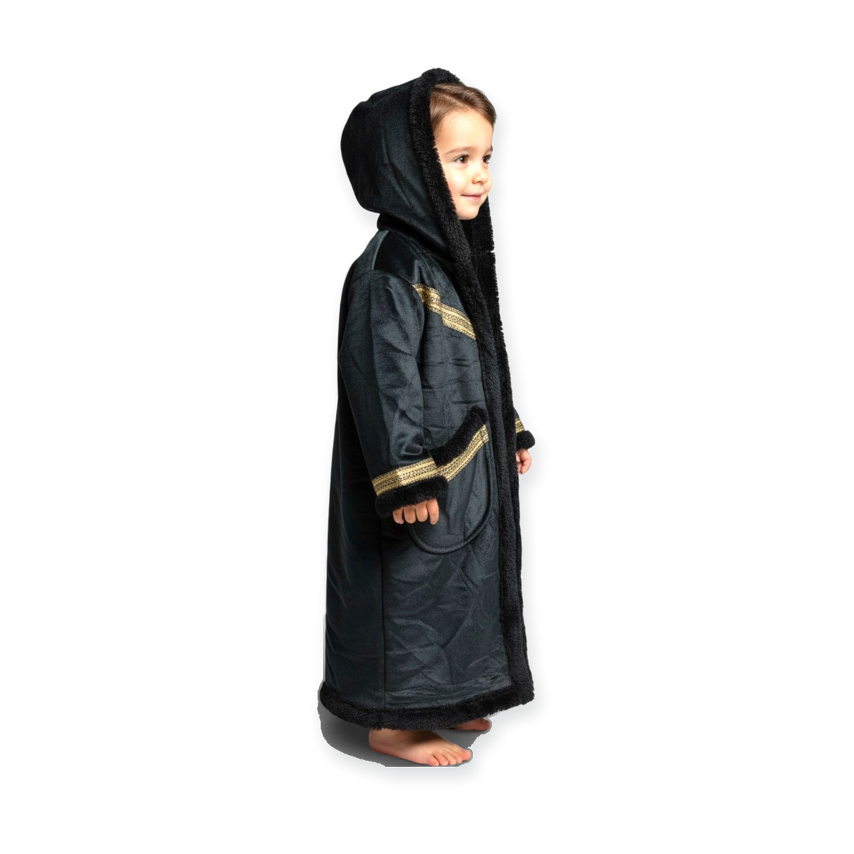 Cozy Kids Hooded Fur Coat – 2-3y Old, Soft Warm Material, Durable & Easy to Wear