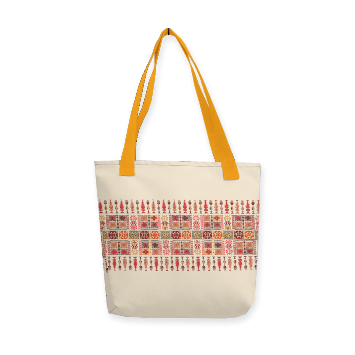 Spacious Tote Bag – Colorful Art Pattern, 15" x 15"