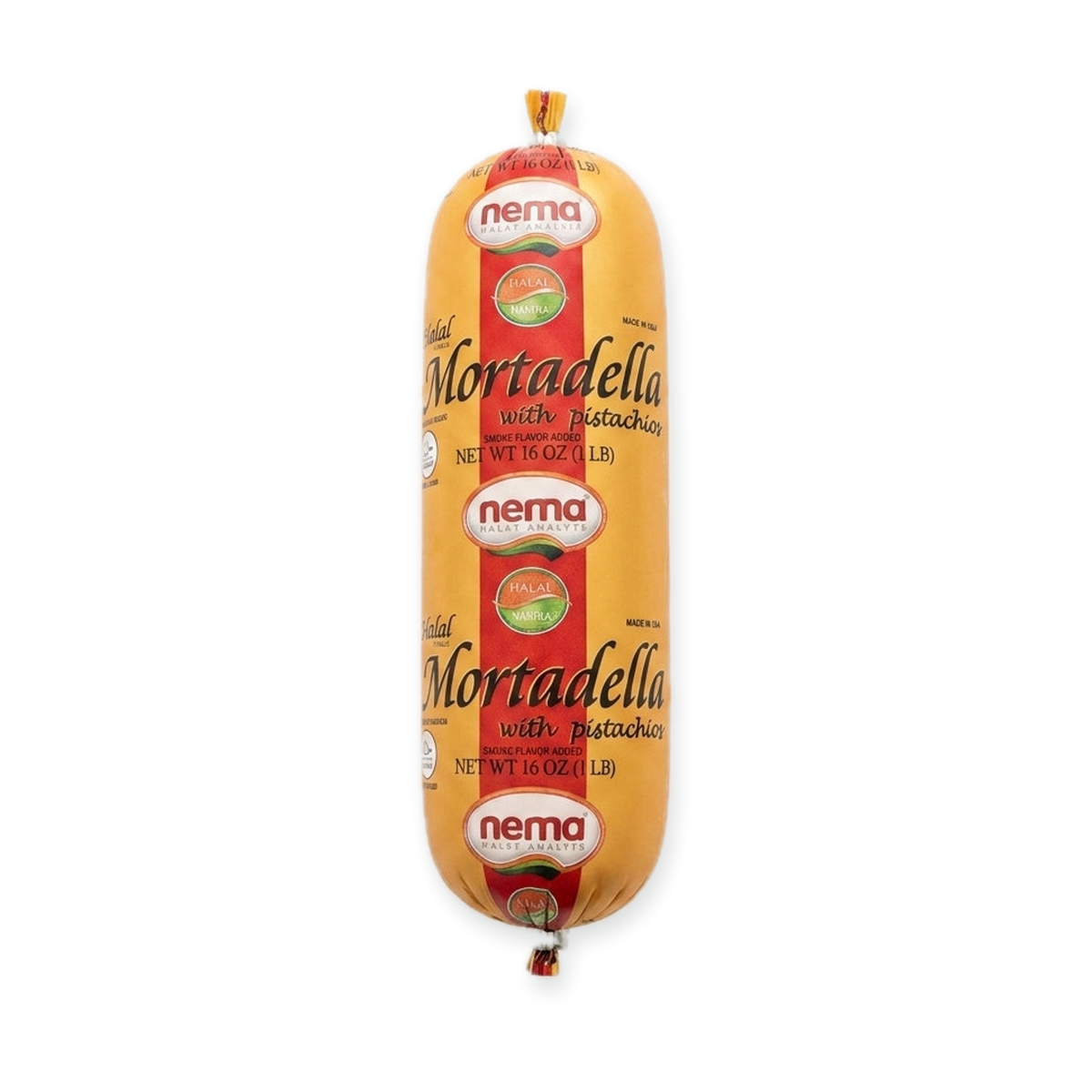 Nema Halal Mortadella with Pistachios 16 oz - Premium Italian-Style