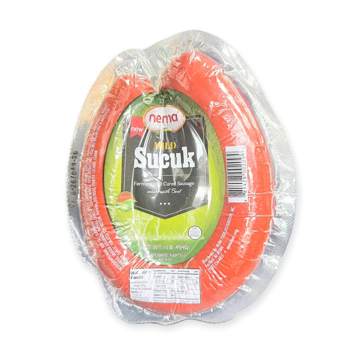 Nema Mild Sucuk 1 LB - Fermented & Cured Beef Sausage