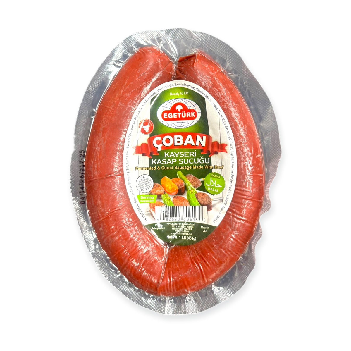 Nazar Egeturk Coban Kayseri Kasap Sucugu Turkish Sausage, 1 lb