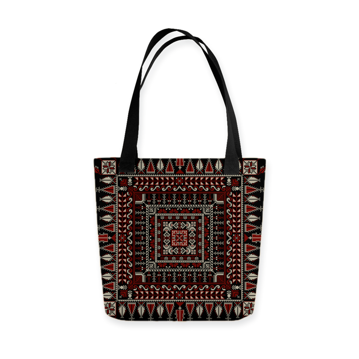 Spacious Tote Bag – Black Art Pattern