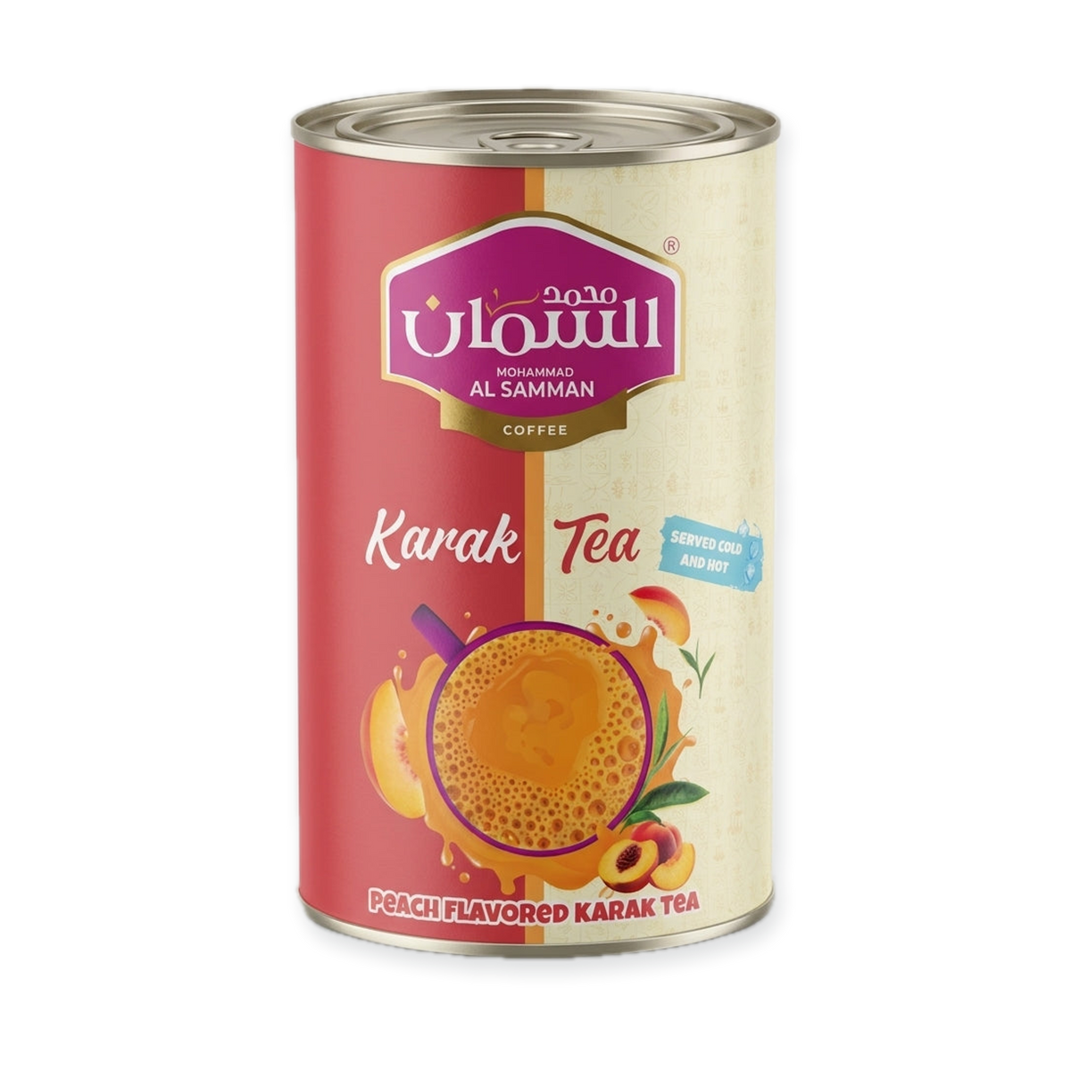 Al Samman Peach Flavored Karak Tea - Served Cold & Hot