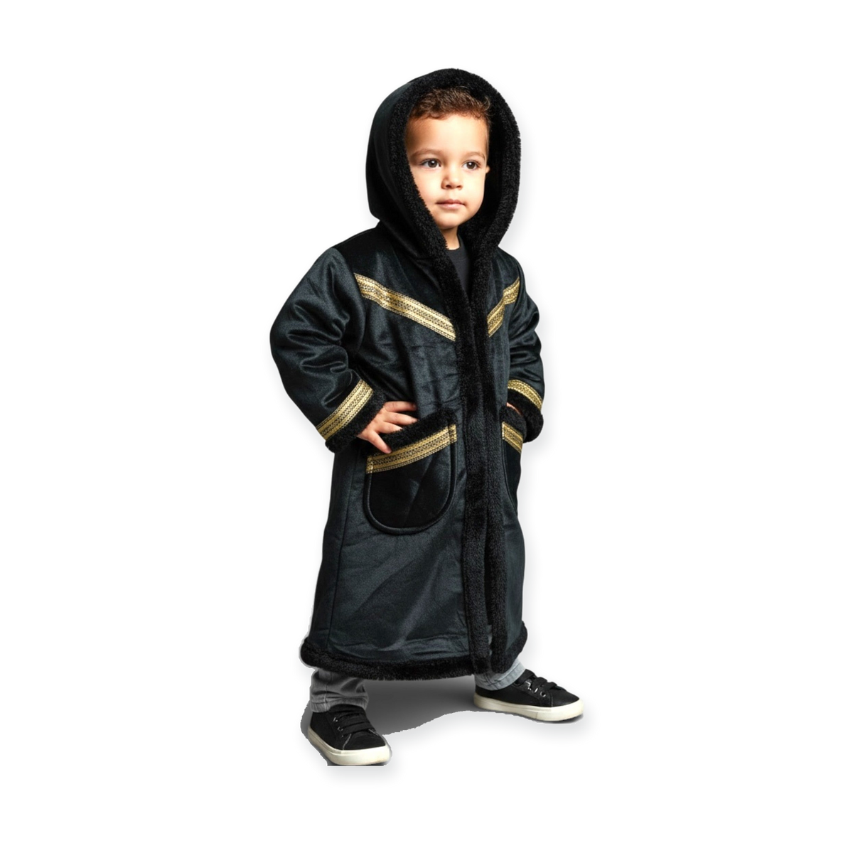 Cozy Kids Hooded Fur Coat – 2-3y Old, Soft Warm Material, Durable & Easy to Wear
