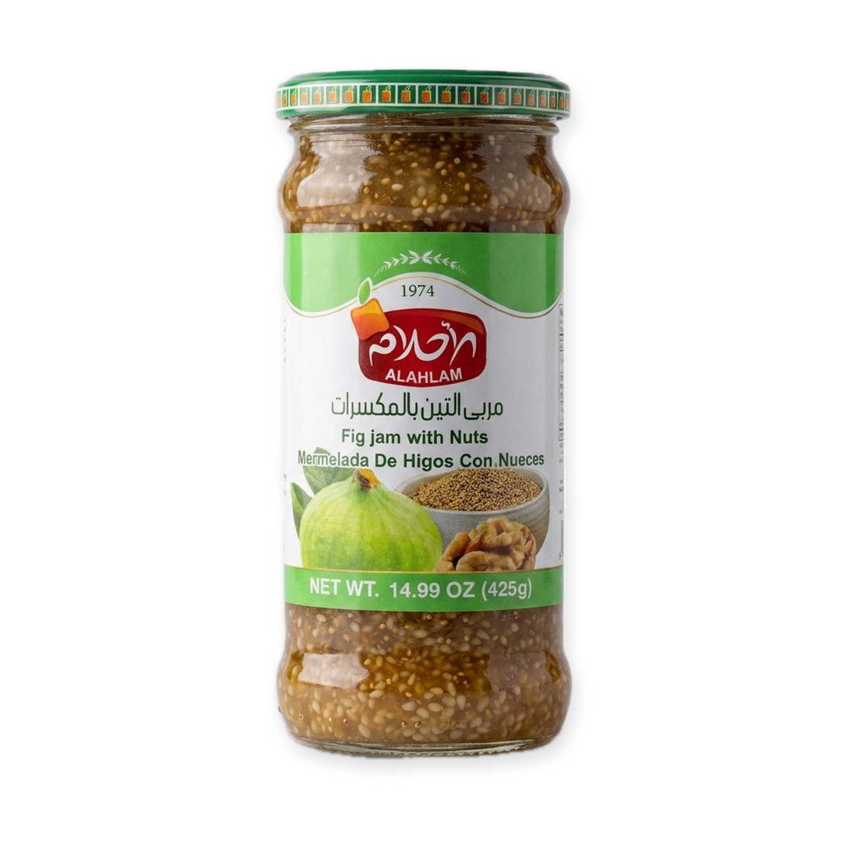 Al Ahlam Fig Jam with Nuts 14.99 oz - Premium Middle Eastern Preserve