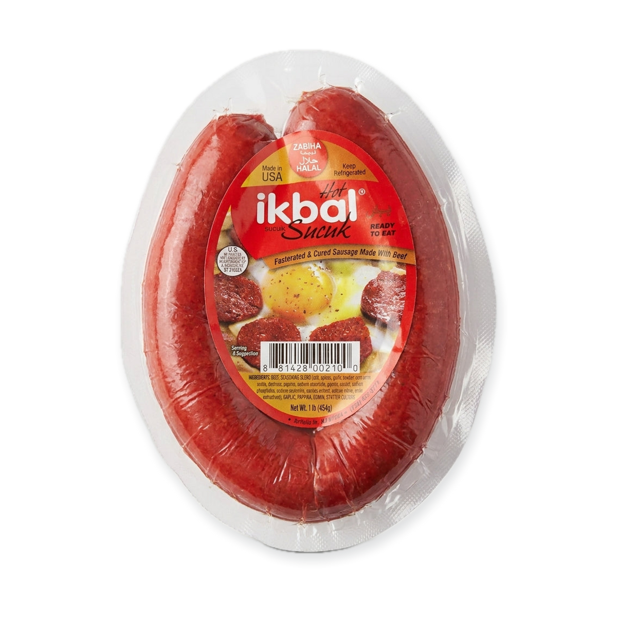 Ikbal Sucuk 1 lb - Halal Beef Sausage Ready to Eat