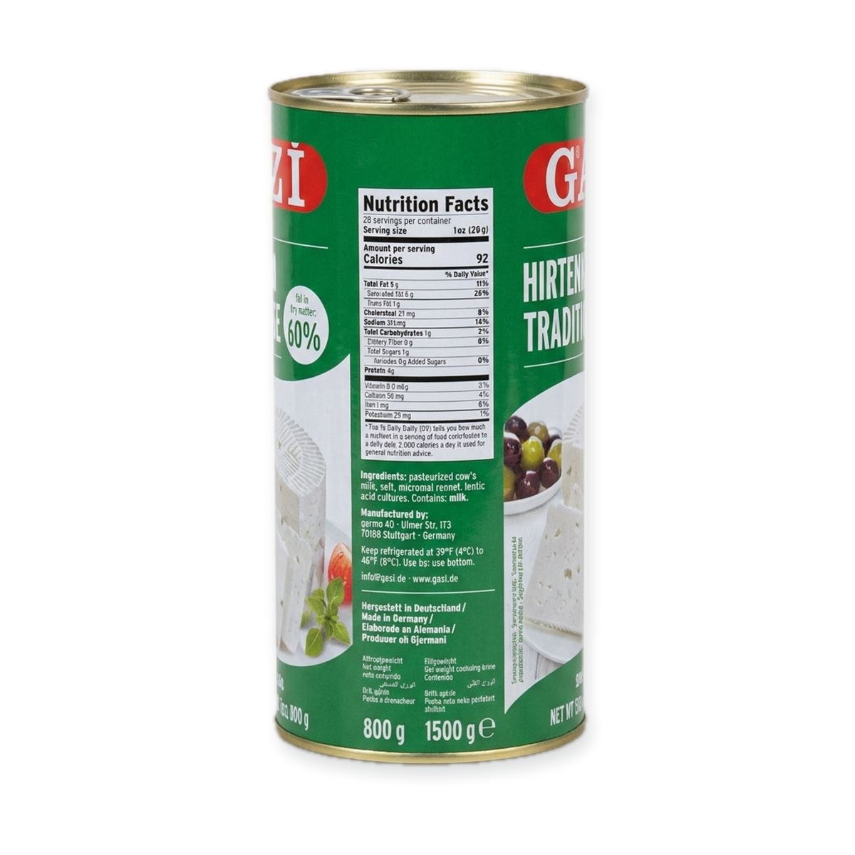 Gazi Traditional Salad Cheese 60% - 800g Premium White Cheese