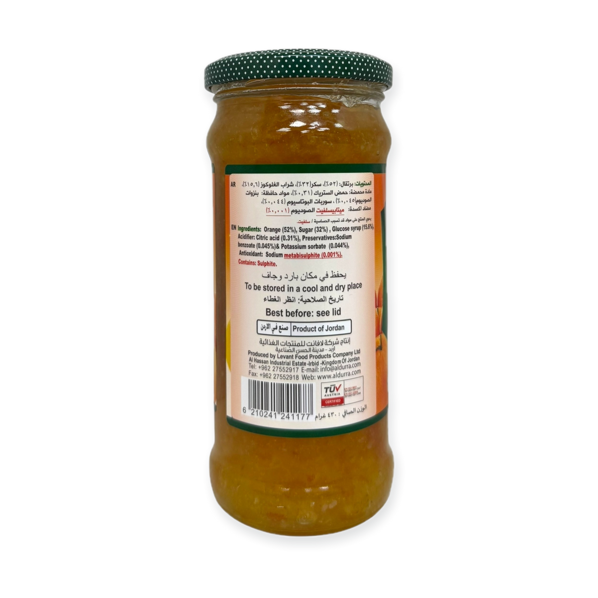 Durra Orange Jam 430g – Premium Fruit Spread