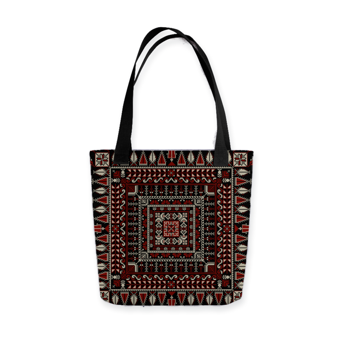Spacious Tote Bag – Black Art Pattern