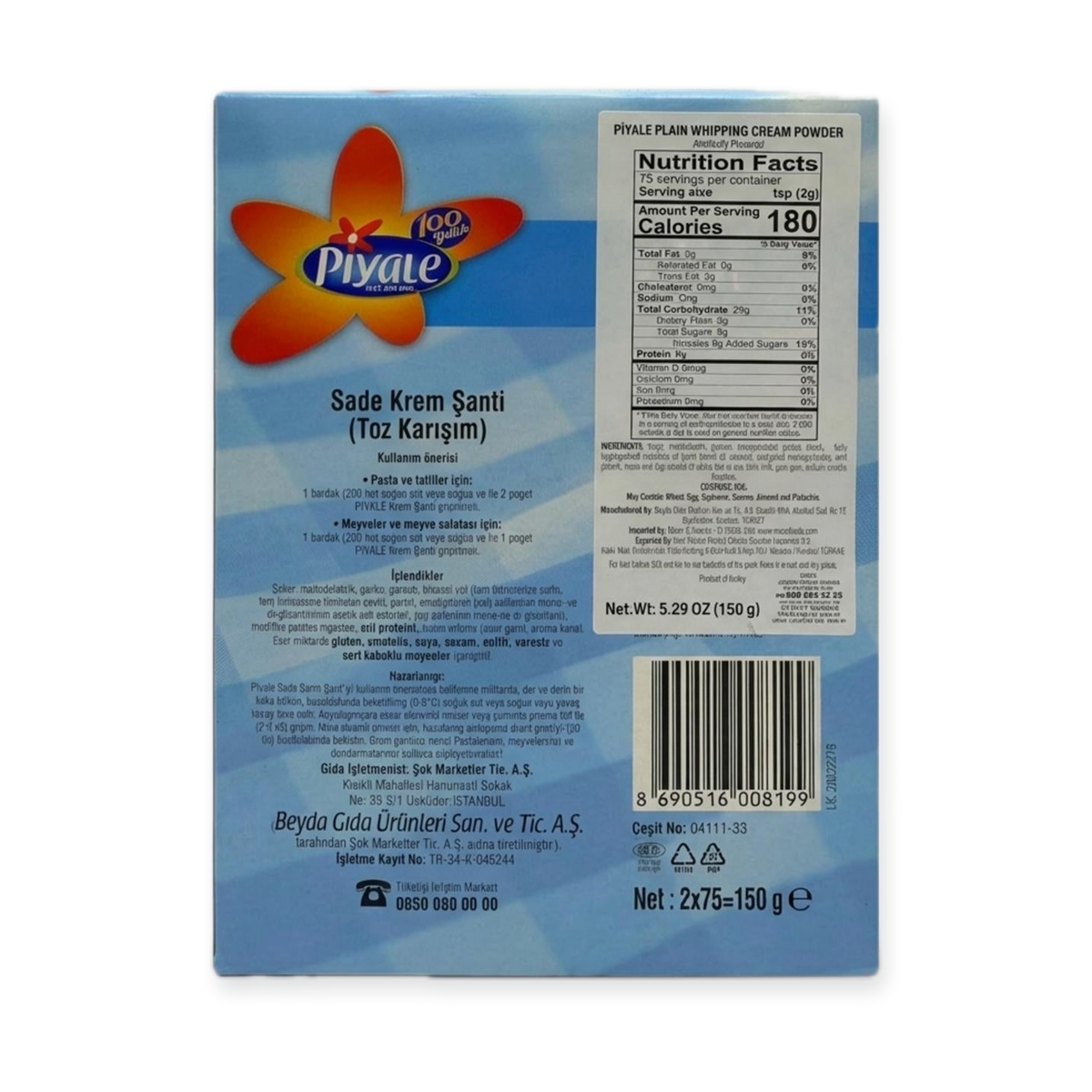 Sade Krem Şanti (150g)