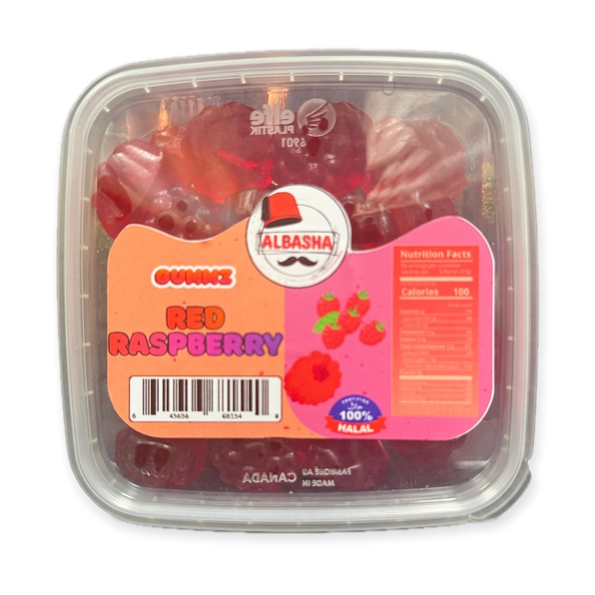 AlBasha Gummies Red Raspberry - 100% Halal Certified Fruit Candy