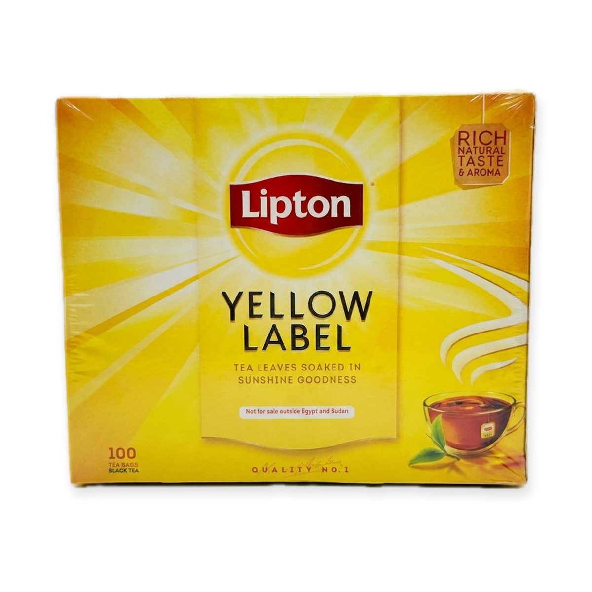 Lipton Yellow Label Black Tea 100 Tea Bags - Premium Egyptian Blend