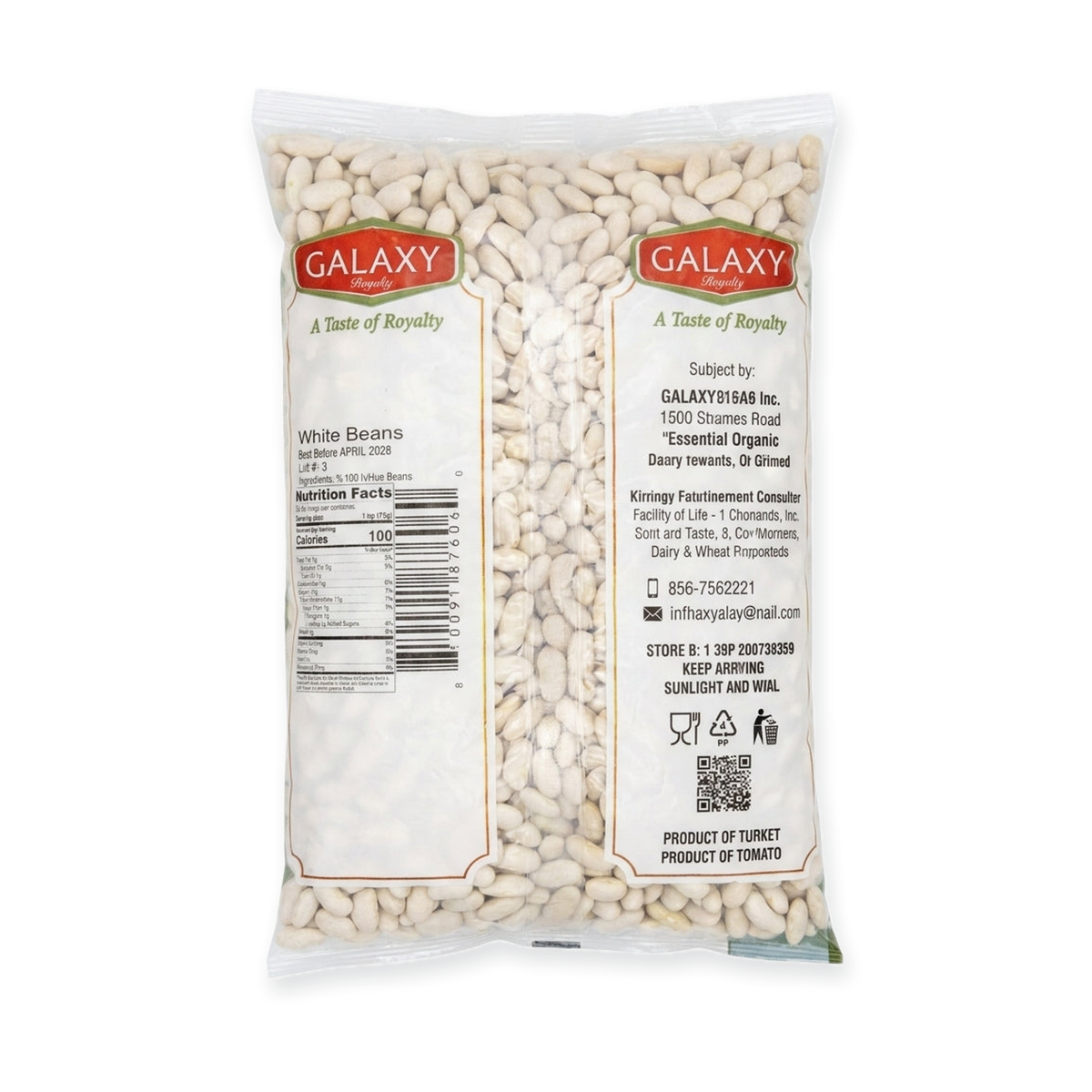 Galaxy Foods White Beans 25g - Premium Turkish Fasulye