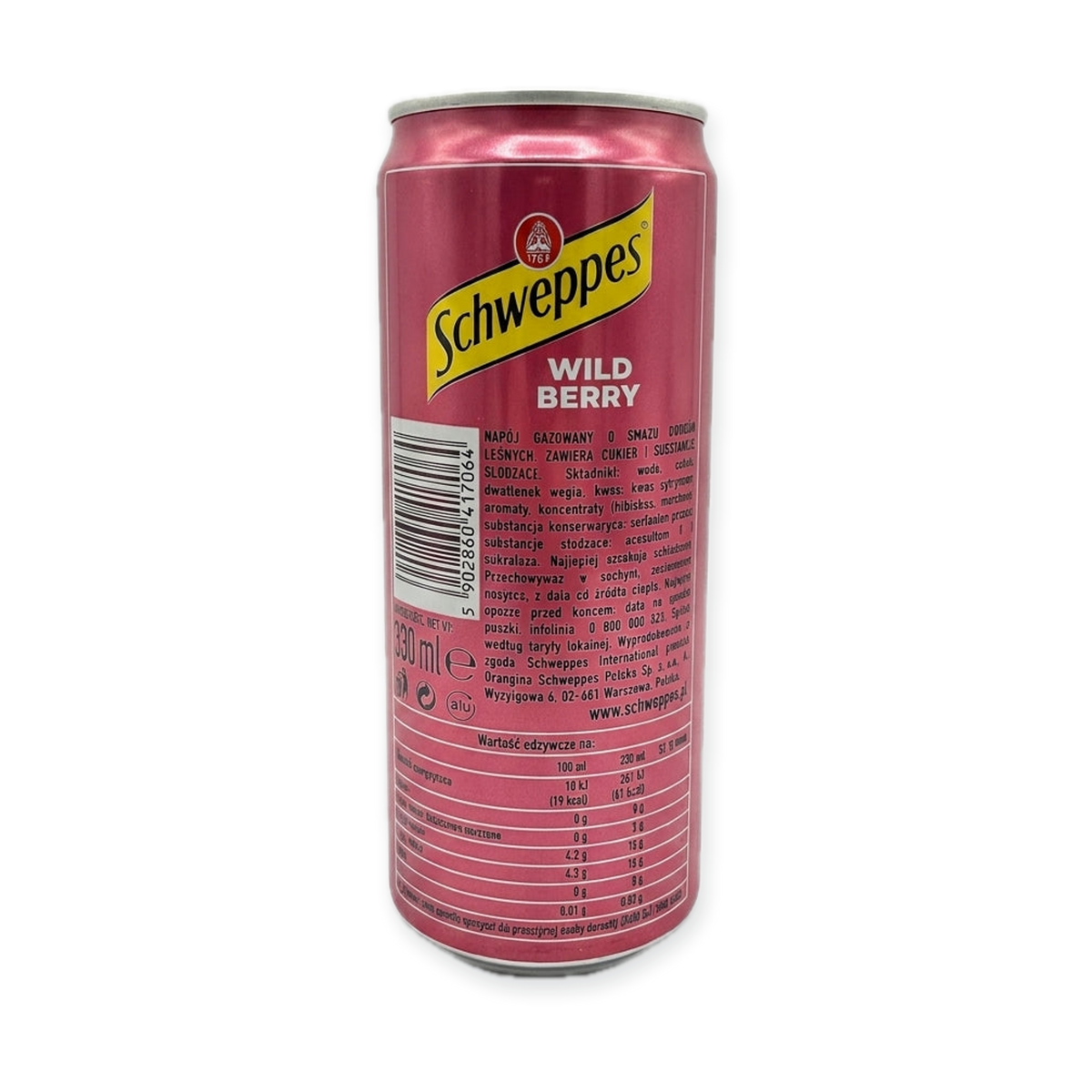 Schweppes Wild Berry 330ml - Refreshing Carbonated Fruit Drink