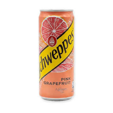Schweppes Pink Grapefruit 330ml - Refreshing Citrus Sparkling Drink