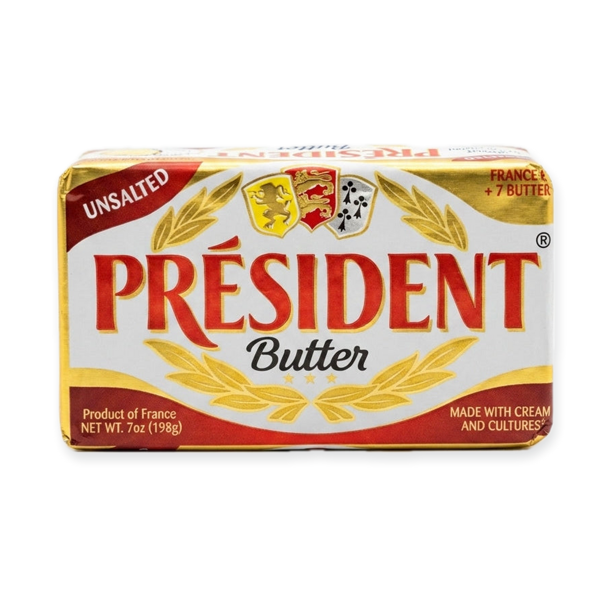President Unsalted Butter 7oz (198g) - French Cultured Cream Butter