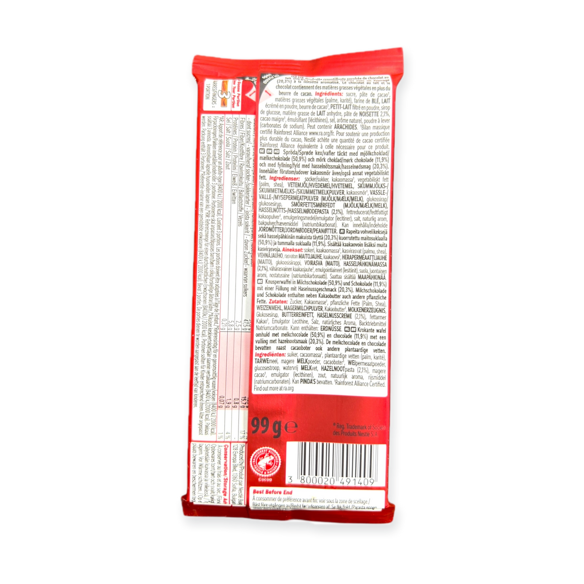 KitKat Hazelnut Chocolate Wafer Bar 99g