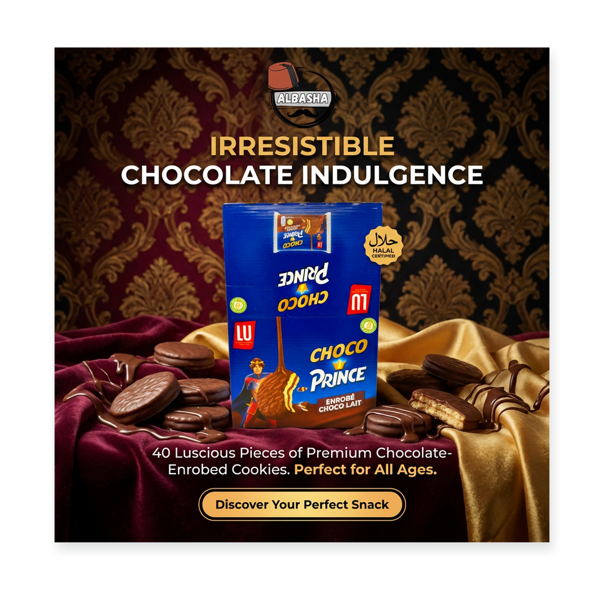 Choco Prince Enrobé Chocolat – 40 Pieces