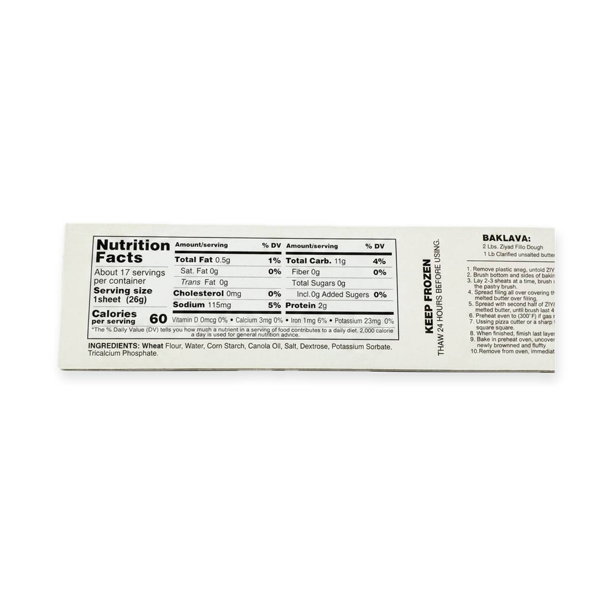 Ziyad Fillo Dough 16 oz - All Purpose Thin Pastry Dough