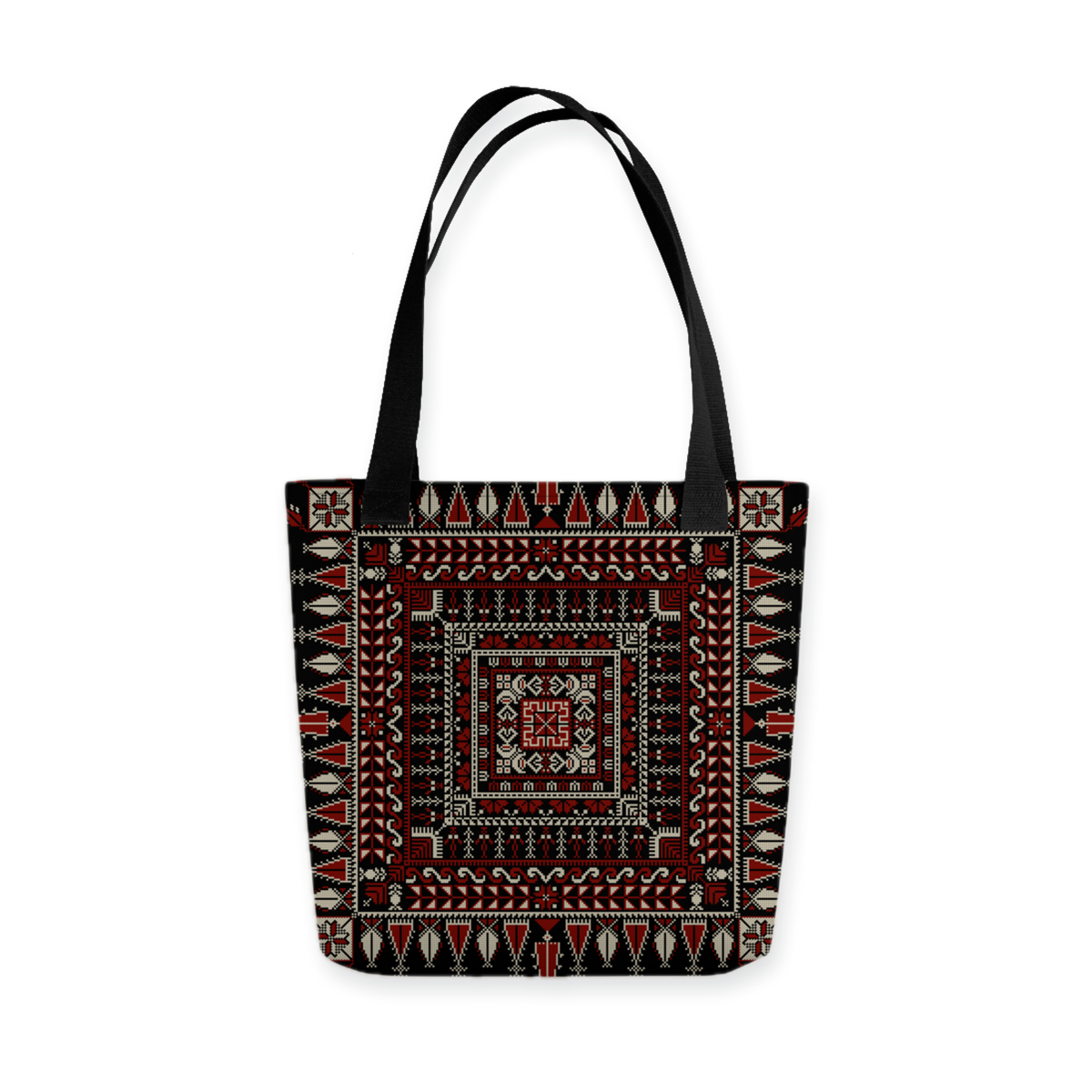Spacious Tote Bag – Black Art Pattern